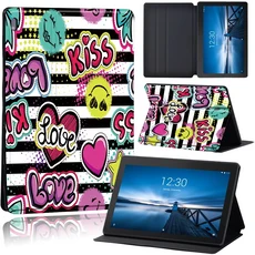레노버 탭 M10 X605F X505F/탭 M10 PLUS X606F X/탭 E10 TB-X104F/TB-X104L 커버 가죽 낙서 사진 케이스 용, 12 graffiti013, 03 Tab M8