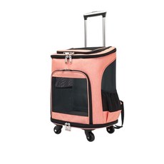寵物拉桿包 寵物外出籠透氣加大款, 粉橙色, 1個