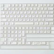 114 키 진한 파란색 이중 샷 PBT 캡 맞춤형 체리 MX 스위치 용 프로파일 기계식, 01 China Mainland, 02 White Purple-121