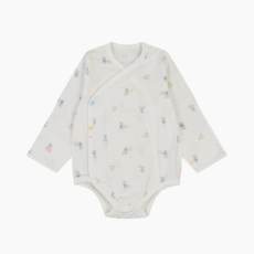 해피랜드 토브 배냇슈트 H110215 / 곰돌이 패턴의 부드러운 소재의 신생아 봄 배냇슈트