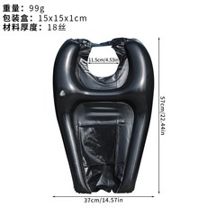 PVC充氣洗頭神器 洗頭枕 理髮店家用洗頭輔助枕, 黑色, 1個