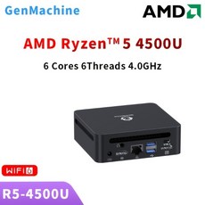 GenMachine 미니 PC Windows 11 Ryzen 4300U 4500U 4600H 4800H 5300U 5500U 5600H 5600U CPU DDR4 3200mhz, 01 16G RAM 512G SSD, 03 미국, 02 Ryzen 5 5500U