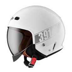 ZEUS 391 A29 素色 墨鏡騎士帽 月球帽 內墨鏡 安全帽 加長內墨鏡片 3/4罩安全帽 SJ騎士館, 白