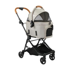 萊恩家 捷旅Gen7Pets 四合一寵物推車 可上捷運 狗推車 貓推車 寵物外出, 白橡木卡其, 1個