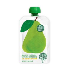 Pumpkin Tree Organics 과일 스낵 파우치 사과 + 섬유질 + 시나몬 스프링클 99.2g(3.5온스) (10팩), 배, 99.2g