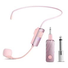 Ka토트y 헤드 마이크 무선 마이크가 있는 세트 블루투스 헤드셋 마이크 스피커 PA 시스템 음성 증폭기 무선 교사 투어 가이드 피트니스 강사를 위한_147279, 핑크_147279