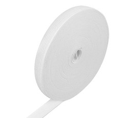 JIYIN 10야드 재봉용 탄성 밴드 1/2인치 너비의 평평한 스트랩 공예품 신축 스트랩 (블랙), White, 화이트, 1개