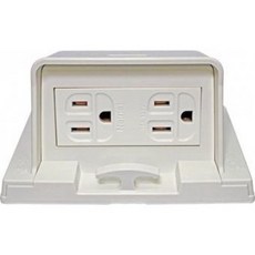 【ERE】RE-2905 防雨雙插座 附接地 防塵防水 戶外安全電源插座, 白, 1個, 1吋