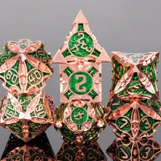 DND 메탈 다이스 7개 세트 MTR 던전 앤 드래곤 롤플레잉 게임용 선물 그린, 17 K15