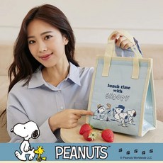 史努比 Snoopy 輕巧保溫袋 保冷袋 野餐袋, 1個, 野炊藍