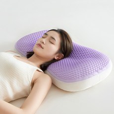 涼感TPE蜂窩枕 夏季透氣護頸枕 冬季保暖枕芯 可水洗兩用枕頭 成人枕+TPE裸芯-經典紫+40x65cm, TPE裸芯-經典紫