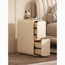 奶油床頭櫃輕奢法式實木小型超窄床邊櫃 迷你現代簡約床邊桌邊櫃側櫃, A01深灰色【靜音滑軌】,50*40*47【免安裝】, 1個