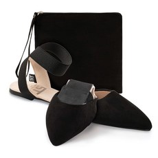 여성 드레스 발목 스트랩 신발과 지갑을 위한 실크 발가락 접이식 플랫