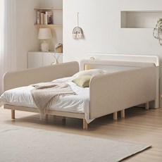 국내제작 인홈 허그미 LED 저상형침대 +발통세트 +본넬 매트리스 포함, 화이트 가드형B+발통세트