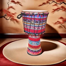 2025년형 9인치 아프리카 드럼 성인 어린이 초보자 전문 타악기 양가죽 페이스, 03 Style C-With Rope