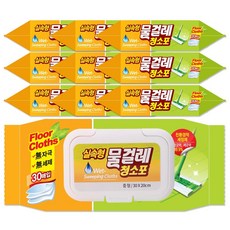 태광 물걸레청소포 실속 중형 30매x10팩 청소포 1회용 리필형 부직포 청소물, 10개