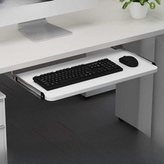 슬라이딩키보드선반 데스크 슬라이딩 라운드 부속품 5x5CM 수납 연장거치대 . 흰색, B. 55CM 블랙 라운드 코너