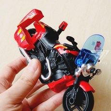 【台灣出貨】警消哈雷摩托車 警察車 消防車 重機摩托車 玩具摩托車 慣性摩托車 後箱可開, 消防摩托, 1個