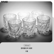 DFMEI 家用水杯套裝復古浮雕冰川玻璃杯子水杯茶水杯啤酒杯子, 1個