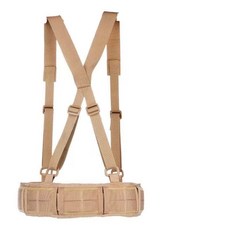 多功能戰術腰帶套裝 尼龍眼鏡蛇扣工作腰封 戶外軍迷登山野營裝備 960112, 卡其色腰封背帶款, 1個