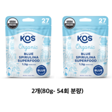 미국 USDA 오가닉 블루 스피루리나 가루 파우더 (피코시아닌 추출) 스무디 주스 천연색 (40g-27분량/ 80g-54분량), 1개, 80g