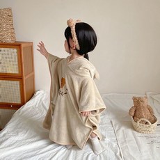 兒童浴袍斗篷 嬰兒連帽浴巾 珊瑚絨卡通披風