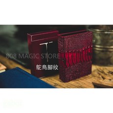 TCC皮革牌夾 鴕鳥腳紋(紅) - 魔術道具, 1個