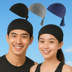 럭키제이 스포츠 자전거 헬스 등산 바이크 헤어 메쉬 쿨 두건 모자, 그레이, 1개