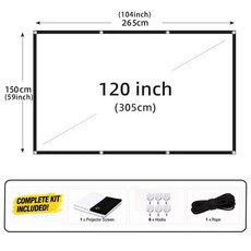 휴대용 접이식 프로젝터 스크린 주름 방지 영화 비율, 3. 120 inch