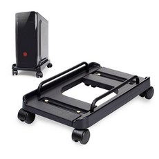 디스토어 폭조절 6바퀴 이동식 PC 컴퓨터 본체받침대, 디스토어 PC받침대 B타입 (이동식)_블랙, 1개