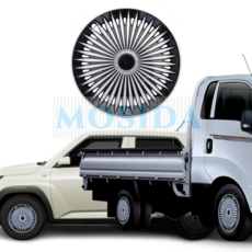 MOSIDA 15-12인치 휠커버 캐스퍼 포터2 봉고3 휠커버 셋트 타이어 휠캡 카라반 밴, 18. 13인치 팬텀 실버/블랙, 1개