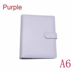 빈티지 리필 노트북 파일 폴더 메모장 커버 가죽 링 바인더 사무용품 신제품, 3)A6 purple