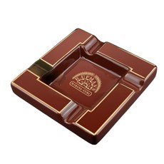 H. Upmann棕色四方菸灰缸，精緻設計，耐用材質，提升生活品味, 咖啡色烏普曼, 1個