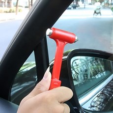 비상탈출 차량용 망치 창문 파쇄기 벨트절단기 빨강, 낱개1개