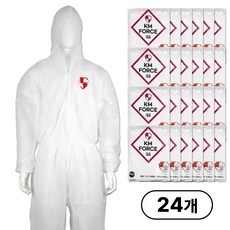 PP 원피스 보호복 방진복 일회용 작업복 백색 가운, 24개, 흰색