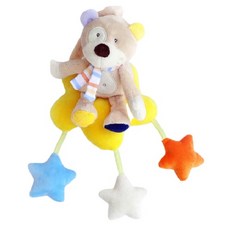 嬰兒寶寶床鈴 音樂拉鈴 推車掛鈴 寶寶玩具, 1個, 小熊