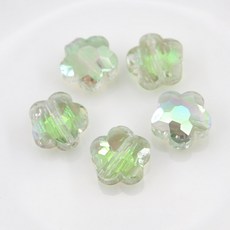 론델 커팅 플라워 비즈 유리 크리스탈 공예 재료 팔찌 만들기, 1세트, A6226. 화이트 그린