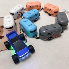 원격 제어 멀티 트레일러 RV 다중 섹션 열차 가능 3단 변속 충전 장난감 자동차, 배터리 25분, 1개, 블루(혼합 8개)+액세서리