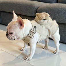 狗狗毛絨背心 秋冬寵物衣服, 1個, 卡其色小熊背包衛衣,M胸52背36 約6-8.5公斤左右