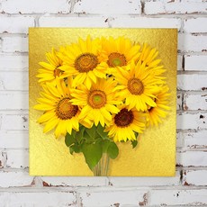 황금 해바라기 액자 그림 캔버스 돈들어오는 풍수 거실 인테리어 액자 집들이 개업선물, 6.황금 해바라기 9송이 A, 캔버스액자