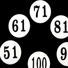 올리버샵 원형 60mm 번호판 51~100 원형아크릴번호판, 100