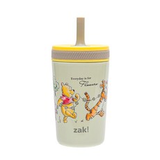 Zak Designs DreamWorks Gabby's Dollhouse Kelso 용 컵 여행 또는 가정용 355ml(12온스) 진공 단열 스테인리스 스틸 빨대 누출 방지, Winnie the Pooh & Friends