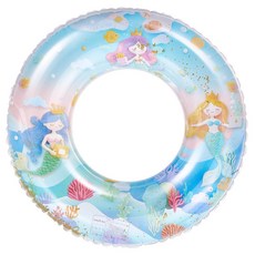 HYPZH 兒童亮片美人魚造型游泳圈 寶寶坐艇水上玩具 粉色 星語美人魚 可拆卸遮陽蓬, 亮片海洋公主 60# 適合2 - 4歲, 1個