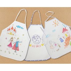 색칠장식 꾸미기 화이트 무지 부직포 목걸이형 앞치마 5개 DIY 초등부 교구 학습