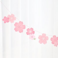 파티짱 벚꽃 가랜드 생일 파티 소품 홈파티 피크닉 꾸미기 봄 꽃, 핑크