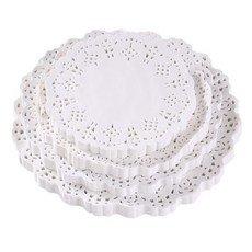 PKFARM 테이블데코 레이스 도일리페이퍼 16.5cm 200매, 1세트, 화이트