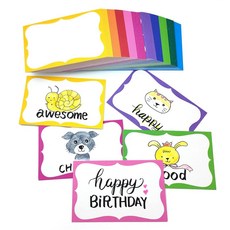 PPAPPIYO 인덱스 카드 4x6 장식 보더 벨룸 종이 50개 세트 260gsm 4X6 디자인01, 2.25x3.5, design01