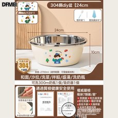 DFMEI 嬰兒洗臉盆寶寶清洗奶瓶專用盆消毒304不鏽鋼燙洗屁屁盆洗屁股 盆, 1個, 如圖, DIY男孩盆【24cm】刷子+抹布