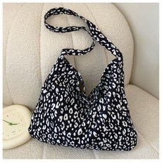 【43%回購率】韓系博主豹紋帆布包孔孝真同款慵懶風單肩包斜挎包大容量輕便布袋