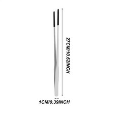 호환 스테인레스 스틸 핀셋 물고기 탱크 수생 식물 도구 펜치 수족관 파충류 용 고무 팁이있는 먹이 집게, [01], 01 Straight clip